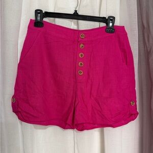 Moonriver Pink Button-Up Women's Shorts